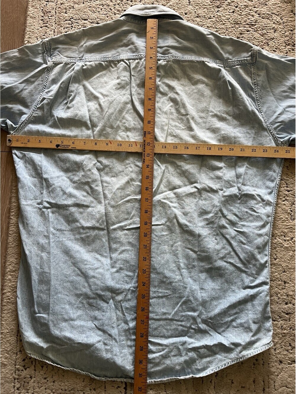 Vintage Chaps Ralph Lauren Denim Button Down Shirt 16 32/33 - Picture 5 of 5